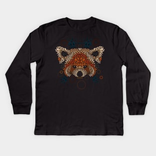 Red Panda Face Kids Long Sleeve T-Shirt